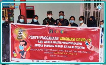 97 WBP Rutan Selayar Menerima Vaksin Covid-19 Tahap Pertama