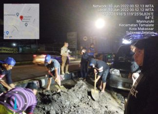 Dini Hari, Beni Iskandar Pantau dan Beri Apresiasi Kinerja Para Pekerja Kebocoran Pipa di Jalan Sultan Alauddin